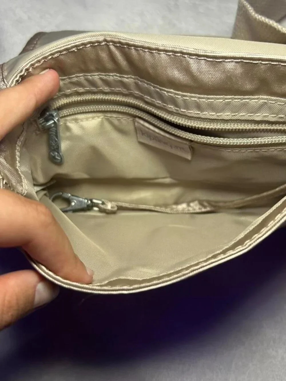 Metallic Gold/Champagne Kipling Crossbody Bag